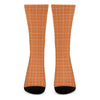 Orange Tattersall Pattern Print Crew Socks