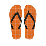 Orange Tattersall Pattern Print Flip Flops