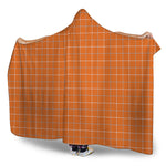 Orange Tattersall Pattern Print Hooded Blanket