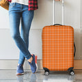 Orange Tattersall Pattern Print Luggage Cover