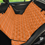Orange Tattersall Pattern Print Pet Car Back Seat Cover