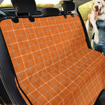 Orange Tattersall Pattern Print Pet Car Back Seat Cover