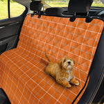 Orange Tattersall Pattern Print Pet Car Back Seat Cover