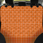 Orange Tattersall Pattern Print Pet Car Back Seat Cover