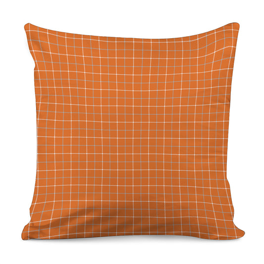 Orange Tattersall Pattern Print Pillow Cover