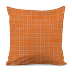 Orange Tattersall Pattern Print Pillow Cover