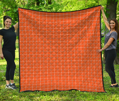 Orange Tattersall Pattern Print Quilt
