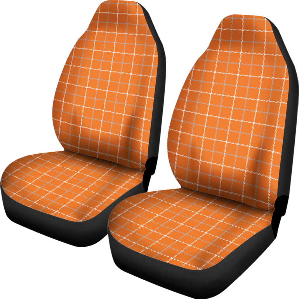 Orange Tattersall Pattern Print Universal Fit Car Seat Covers