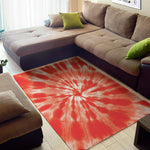 Orange Tie Dye Print Area Rug