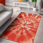 Orange Tie Dye Print Area Rug