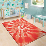 Orange Tie Dye Print Area Rug