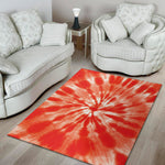 Orange Tie Dye Print Area Rug