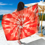 Orange Tie Dye Print Beach Sarong Wrap