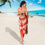Orange Tie Dye Print Beach Sarong Wrap