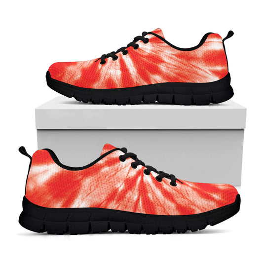 Orange Tie Dye Print Black Sneakers