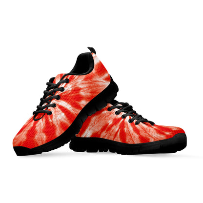 Orange Tie Dye Print Black Sneakers