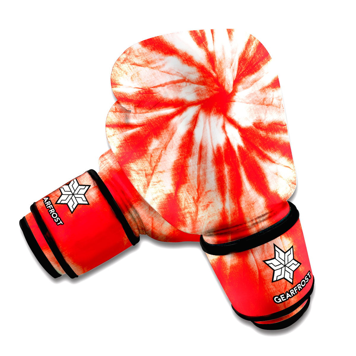 Orange Tie Dye Print Boxing Gloves