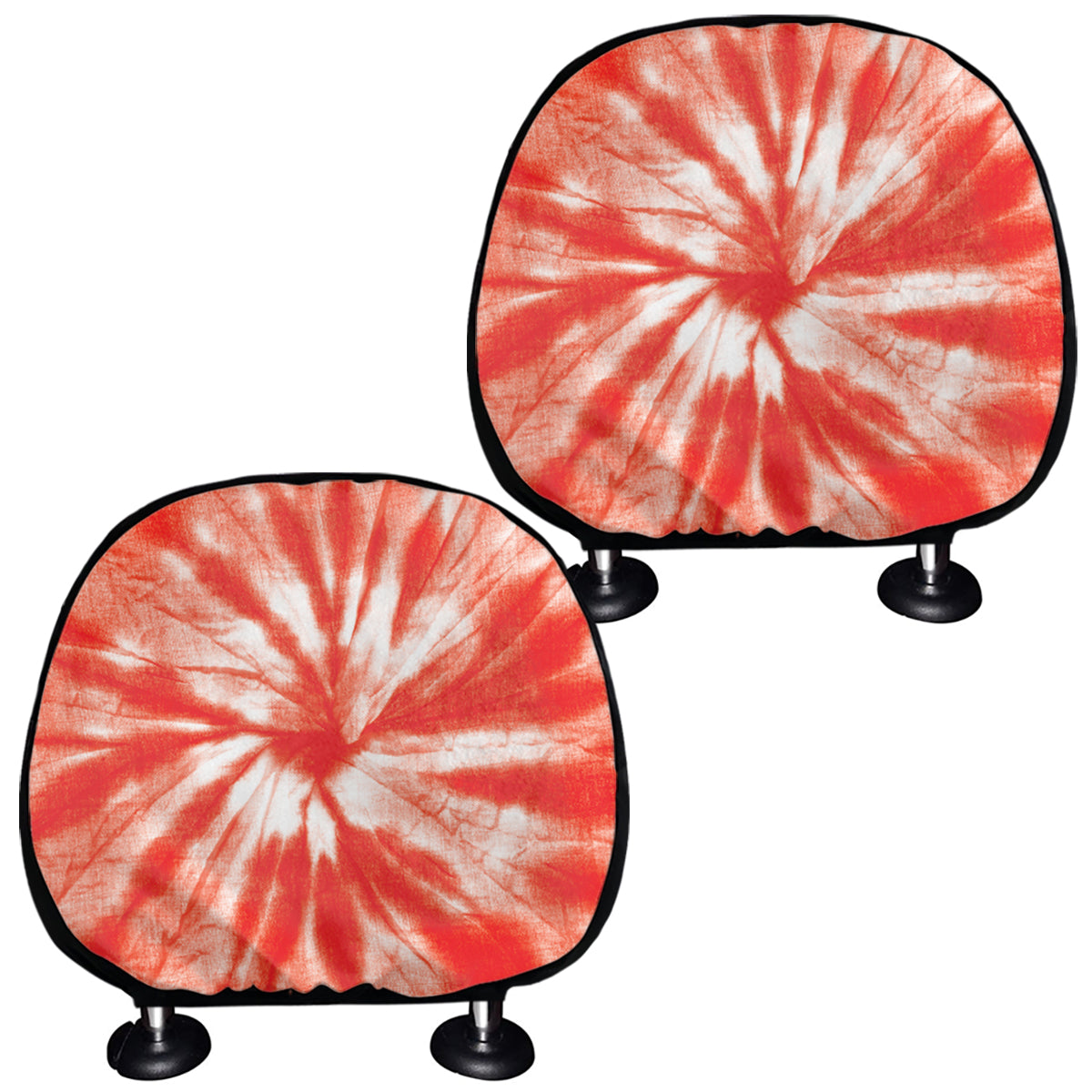 Orange Tie Dye Print Car Headrest Covers