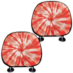 Orange Tie Dye Print Car Headrest Covers