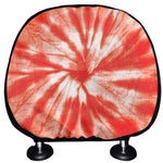 Orange Tie Dye Print Car Headrest Covers
