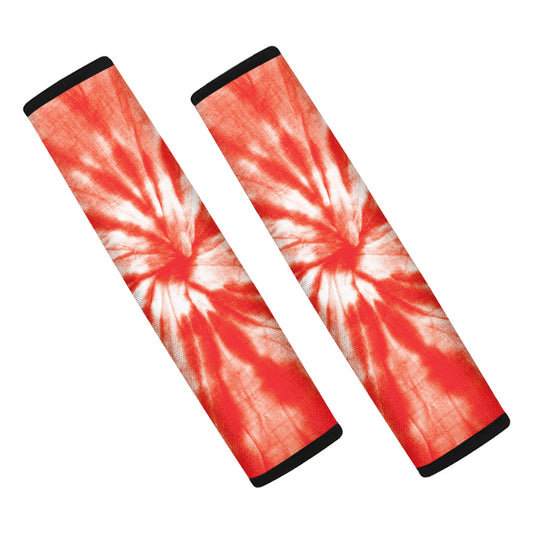 Orange Tie Dye Print Car Seat Belt Covers