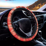 Orange Tie Dye Print Car Steering Wheel Cover