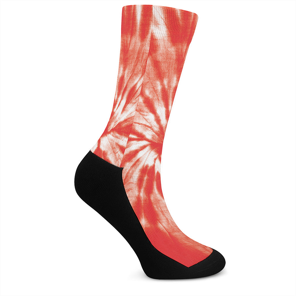 Orange Tie Dye Print Crew Socks