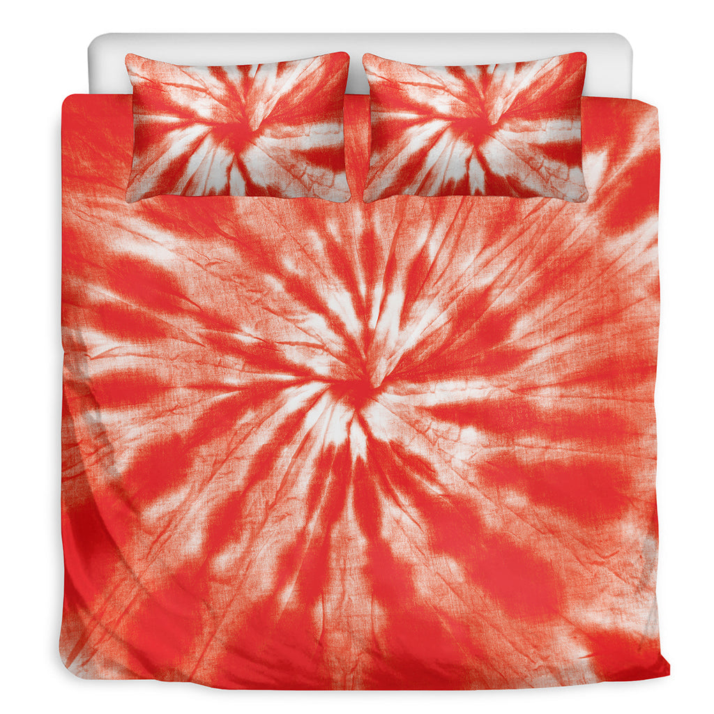 Orange Tie Dye Print Duvet Cover Bedding Set