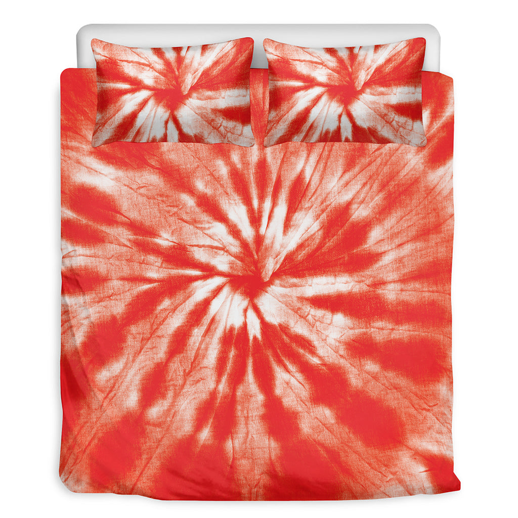Orange Tie Dye Print Duvet Cover Bedding Set