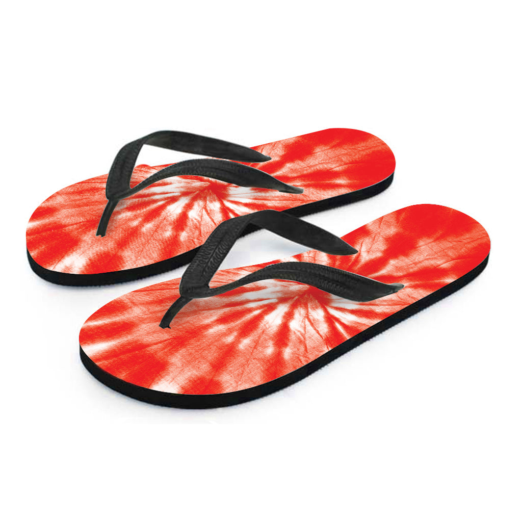 Orange Tie Dye Print Flip Flops