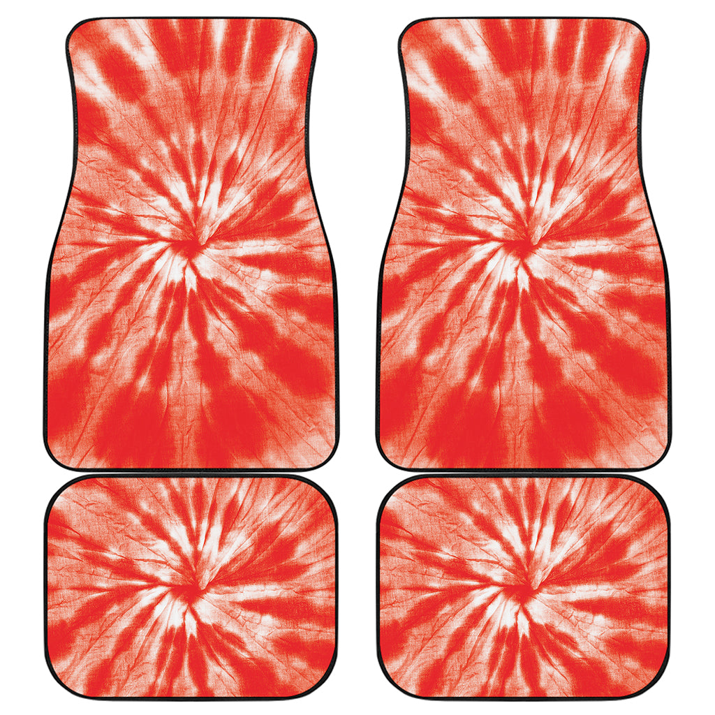 Orange Tie Dye Print Front and Back Car Floor Mats
