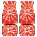 Orange Tie Dye Print Front and Back Car Floor Mats