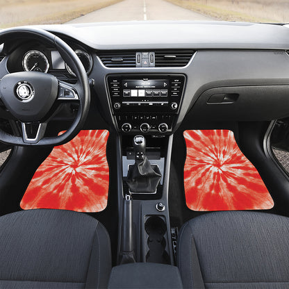 Orange Tie Dye Print Front and Back Car Floor Mats