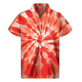 Orange Tie Dye Print Men's Short Sleeve Shirt