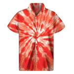Orange Tie Dye Print Men's Short Sleeve Shirt