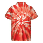 Orange Tie Dye Print Men's Short Sleeve Shirt