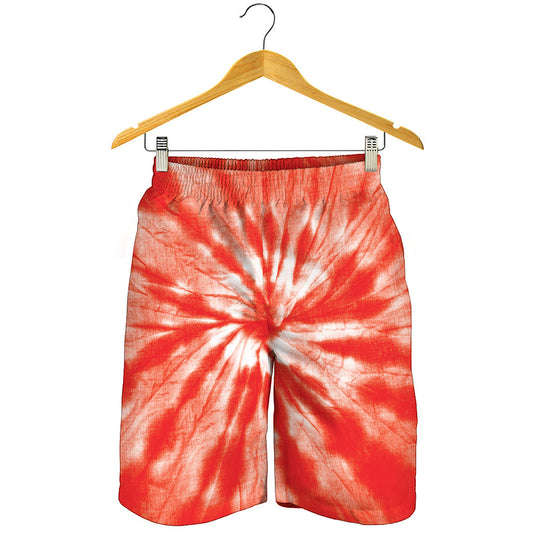 Orange Tie Dye Print Men's Shorts
