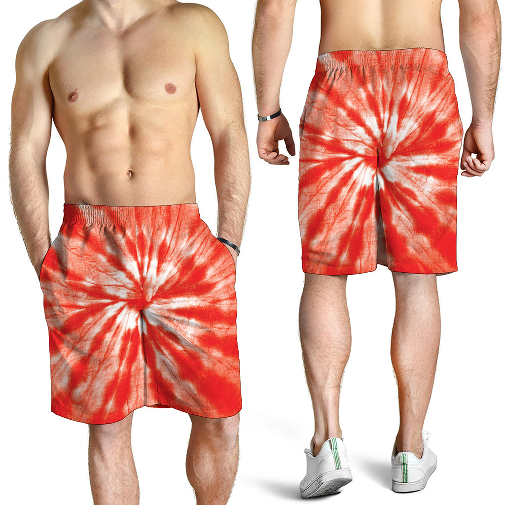 Orange Tie Dye Print Men's Shorts