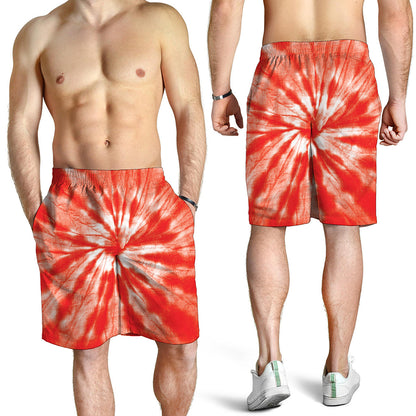 Orange Tie Dye Print Men's Shorts