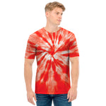 Orange Tie Dye Print Men's T-Shirt