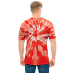 Orange Tie Dye Print Men's T-Shirt