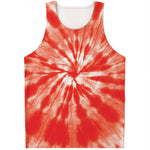 Orange Tie Dye Print Men's Tank Top