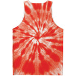 Orange Tie Dye Print Men's Tank Top