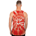 Orange Tie Dye Print Men's Tank Top
