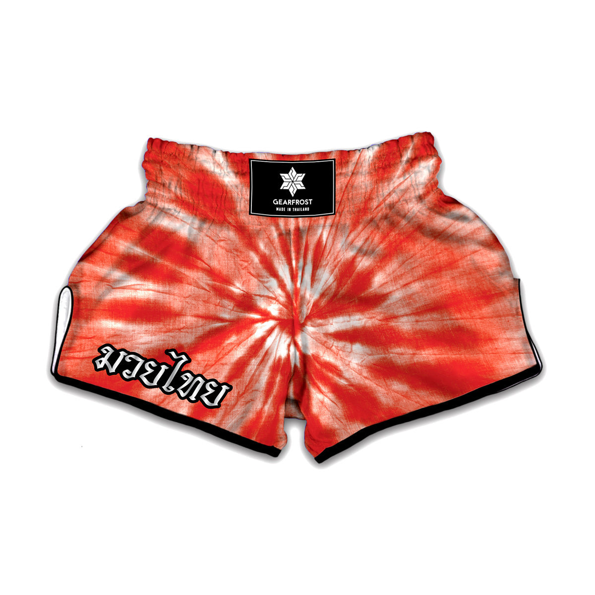 Orange Tie Dye Print Muay Thai Boxing Shorts