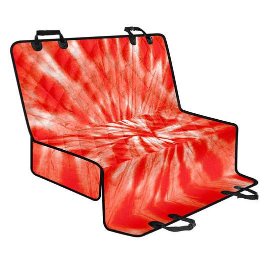 Orange Tie Dye Print Pet Car Back Seat Cover
