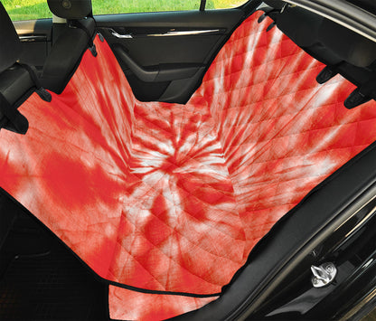 Orange Tie Dye Print Pet Car Back Seat Cover