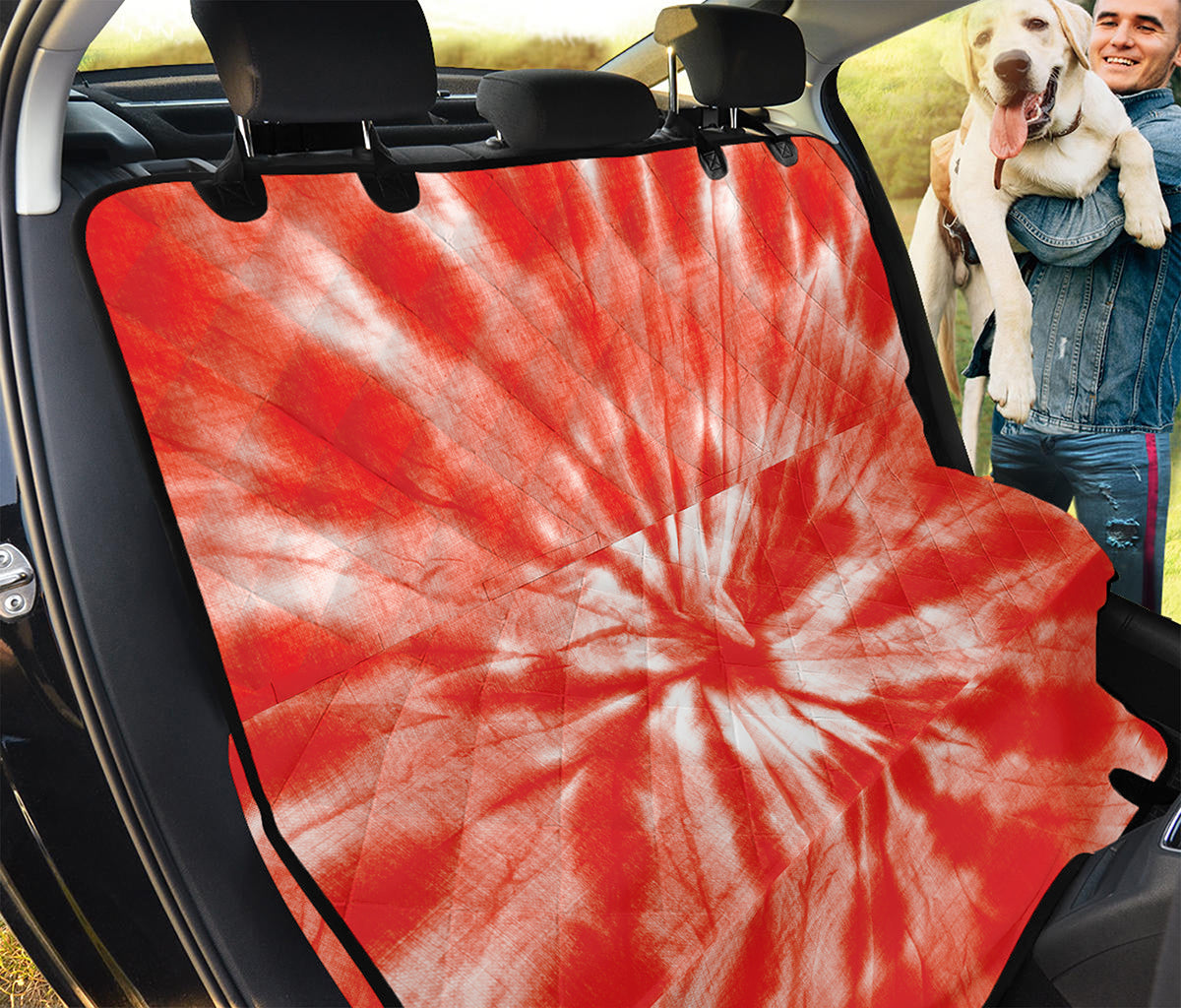 Orange Tie Dye Print Pet Car Back Seat Cover