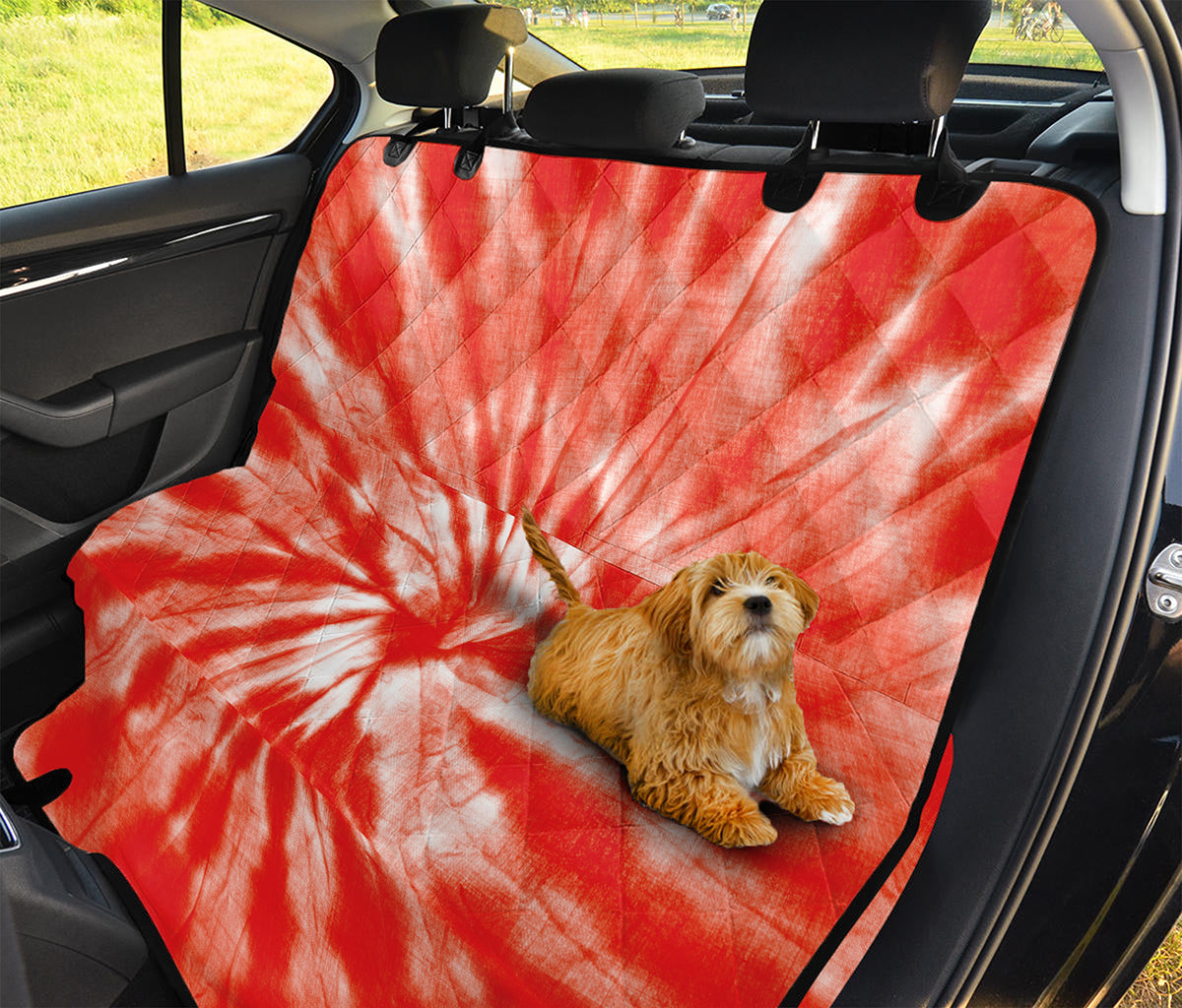 Orange Tie Dye Print Pet Car Back Seat Cover