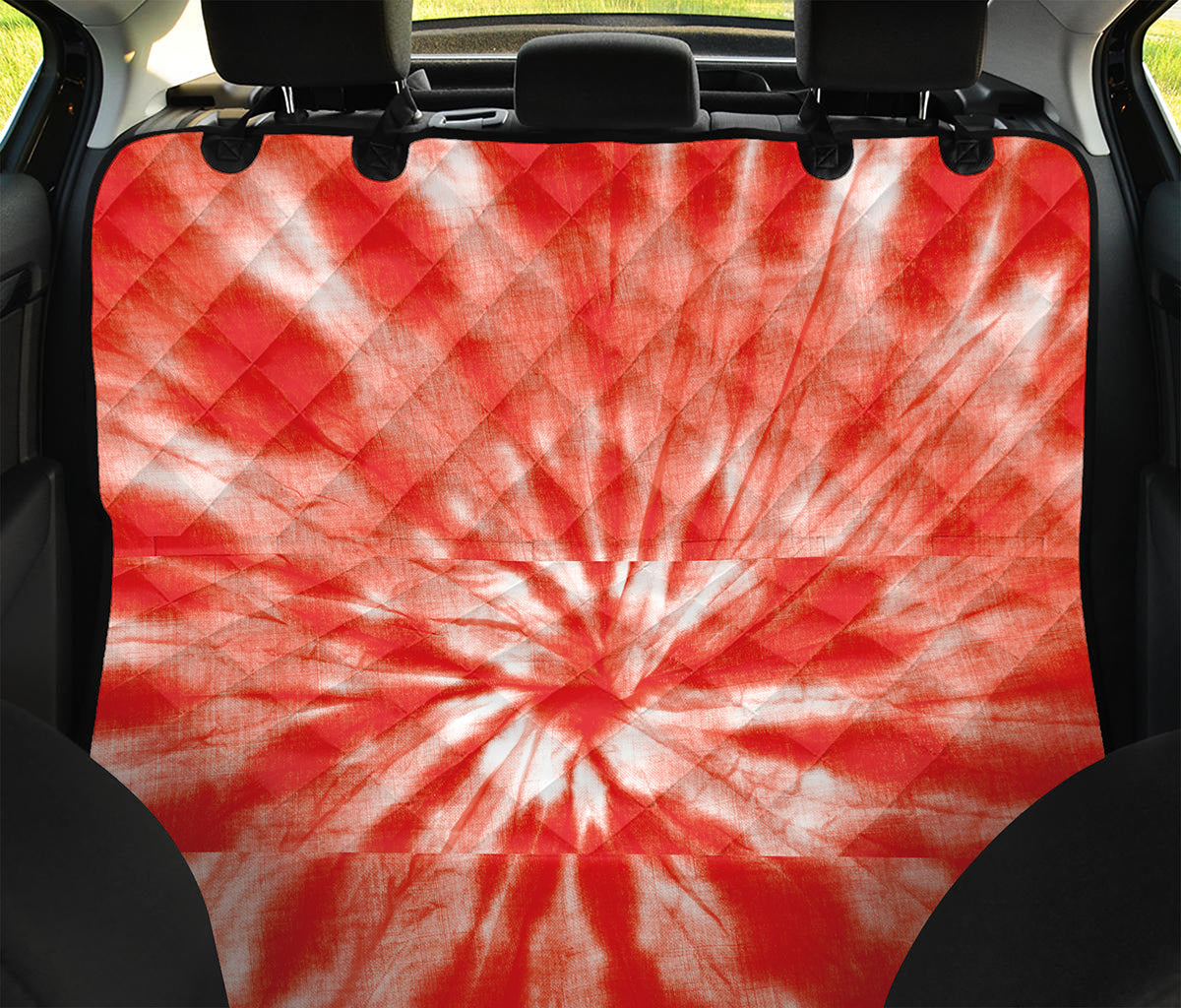 Orange Tie Dye Print Pet Car Back Seat Cover